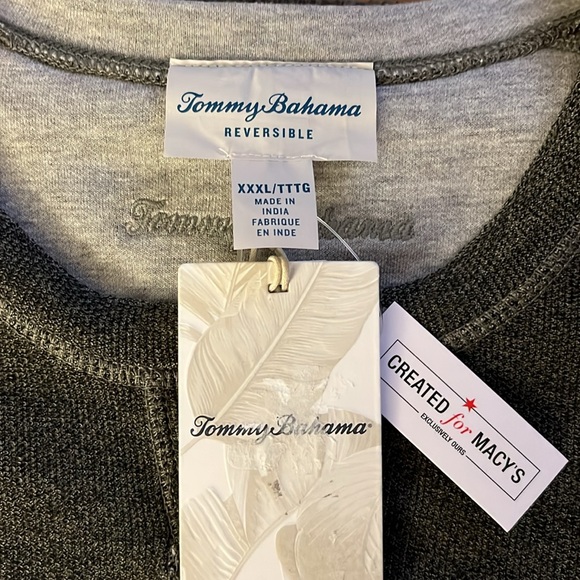 Men's Tommy Bahama Reversible Sweatshirt, Dark Gray/Light Gray, XXXL - Picture 2 of 16